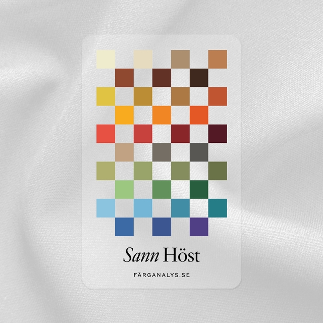 Färgkort i plexiglas: Sann Höst