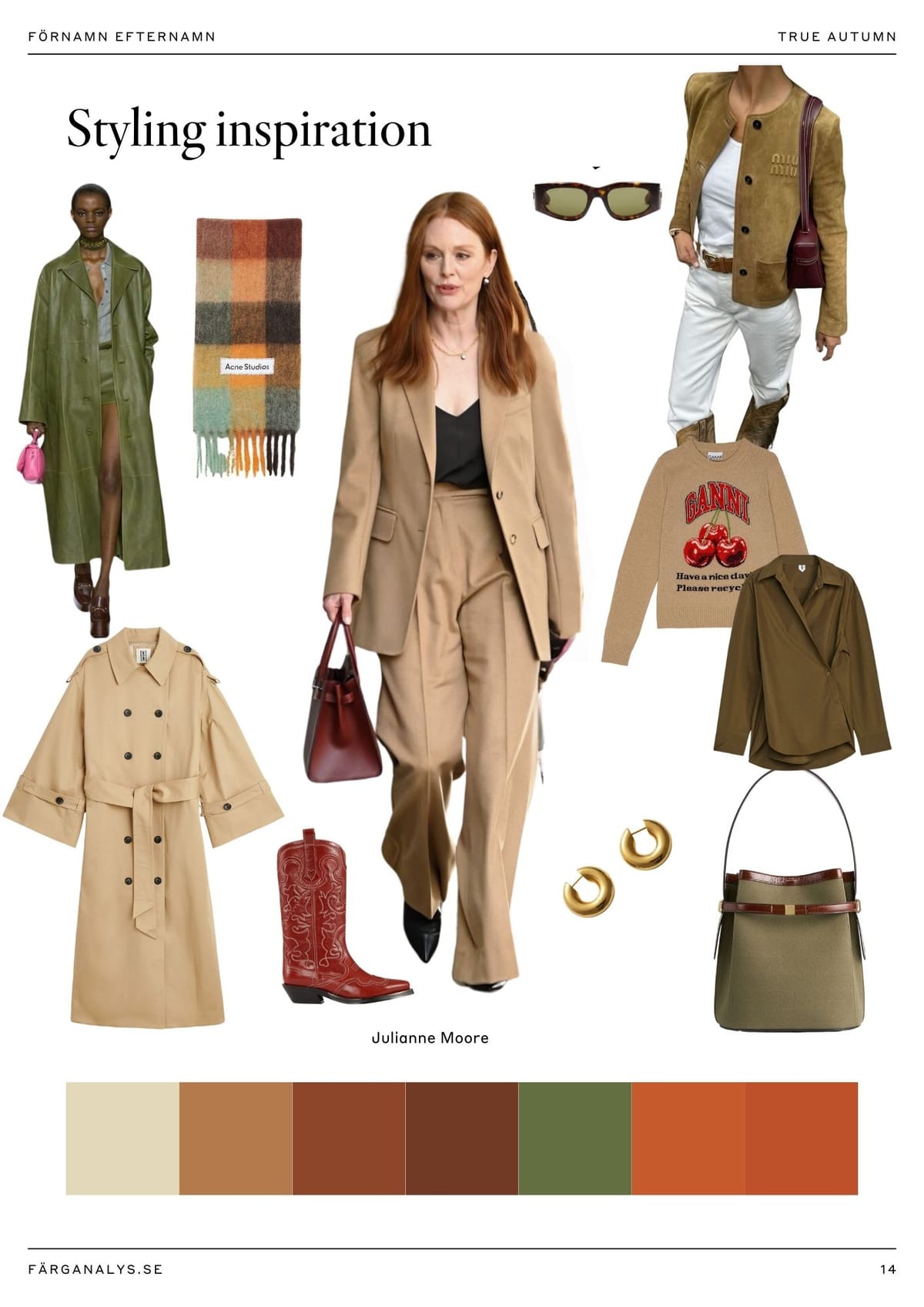 Sample page 3 from color analysis report: Base colors